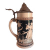 Vintage Gesetzlich Geshutzt German beer stein with pewter lid - Selective Salvage