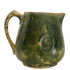 Antique green glazed stoneware pitcher early 1900s - Selective Salvage