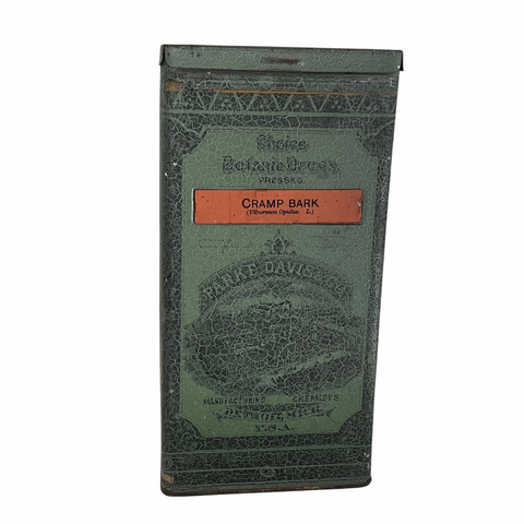 Antique "ParkeDavis" Choice Botanic Drugs tin, Cramp Bark (patent date 1894)