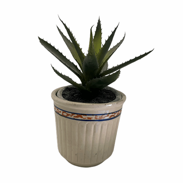 Red Wing stoneware butter crock, spongeware design, marked