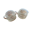 Fenton hobnail opalescent creamer & sugar set (c 1950s)