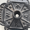 Antique cast iron Masonic flag holder
