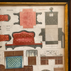 Antique uncut framed "McLoughlin Bros." paper doll furniture, dining room and bedroom (c late 1800s) - Selective Salvage