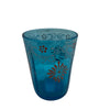 Blue Victorian hand painted glass tumbler (c 1900s)