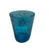 Blue Victorian hand painted glass tumbler (c 1900s)