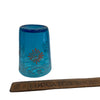 Blue Victorian hand painted glass tumbler (c 1900s)