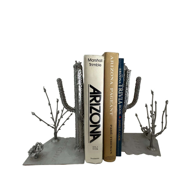 Decorative Sculptural Metal Arizona Bookends (c 1960s) – Selective
