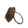 Vintage wicker woven gathering basket, American, offset twisted handle (c 1930s) - Selective Salvage