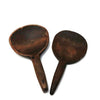 Two antique primitive wooden butter paddles, hand carved, bowl hook handles (c late 1800s) - Selective Salvage