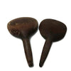 Two antique primitive wooden butter paddles, hand carved, bowl hook handles (c late 1800s) - Selective Salvage