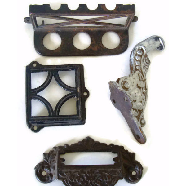 Vintage architectural salvage, hardware pulls & hooks (c 1920s) - Selective Salvage