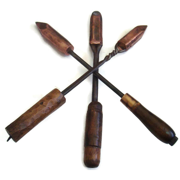 Antique copper soldering irons, three different (c 1900s) - Selective Salvage