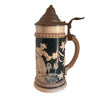 Vintage Gesetzlich Geshutzt German beer stein with pewter lid - Selective Salvage