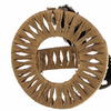 Antique clothes brush in hand woven raffia holder