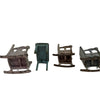 Cast iron Kilgore dollhouse table and three chairs c 1920s