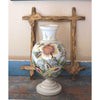 Antique Victorian milk glass vase, hand painted sunflower design (c 1900s) - Selective Salvage