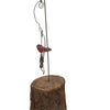 Primitive folk art bird on a wire sculpture (c 1990s)