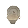Painted china cup and saucer, floral design, unmarked