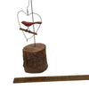 Primitive folk art bird on a wire sculpture (c 1990s)
