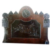 Antique OOAK folk art walnut wall box, hand carved bird detail (c 1900s) - Selective Salvage