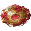 Antique painted Goofus glass bowl, wild rose design carnival glass (c 1900s) - Selective Salvage