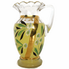 Antique Victorian hand painted glass pitcher (c 1900s) - Selective Salvage