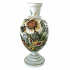 Antique Victorian milk glass vase, hand painted sunflower design (c 1900s) - Selective Salvage