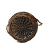 Vintage wicker woven gathering basket, American, offset twisted handle (c 1930s) - Selective Salvage
