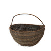 Vintage primitive buttocks gathering basket, oval shape, American (c 1940s) - Selective Salvage