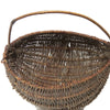 Vintage primitive buttocks gathering basket, oval shape, American (c 1940s) - Selective Salvage