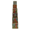 Set of 6 antique Victorian paper covered stacking alphabet blocks (c 1890s) - Selective Salvage