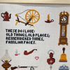 Counted cross stitched sampler. Dated 1980