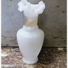 Vintage hand painted glass vase, fluted lip, floral design (c 1920s) - Selective Salvage