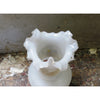 Vintage hand painted glass vase, fluted lip, floral design (c 1920s) - Selective Salvage