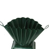 Vintage fluted metal funeral basket, painted green with looped handle (c 1940s) - Selective Salvage