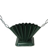 Vintage fluted metal funeral basket, painted green with looped handle (c 1940s) - Selective Salvage