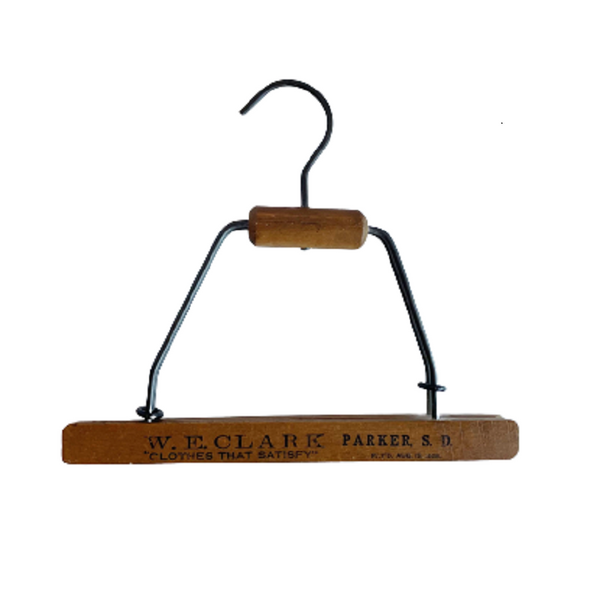 Antique wooden pants stretcher, advertising SD clothing store c. 1908 - Selective Salvage