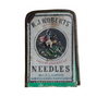 Vintage ephemera, "R.J. Roberts Needles" paper sleeve packaging - Selective Salvage