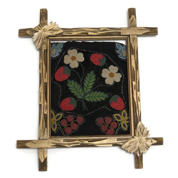 Vintage hand carved folk art frame, stylized, painted gold (c 1920s) - Selective Salvage