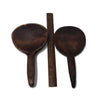 Two antique primitive wooden butter paddles, hand carved, bowl hook handles (c late 1800s) - Selective Salvage