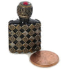 Vintage French flacon, perfume dispenser - silverplate filigree over glass (c 1940s) - Selective Salvage