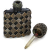 Vintage French flacon, perfume dispenser - silverplate filigree over glass (c 1940s) - Selective Salvage