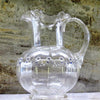 Antique fluted lip hand painted glass pitcher, fluted lip, cottage style (c 1900s) - Selective Salvage
