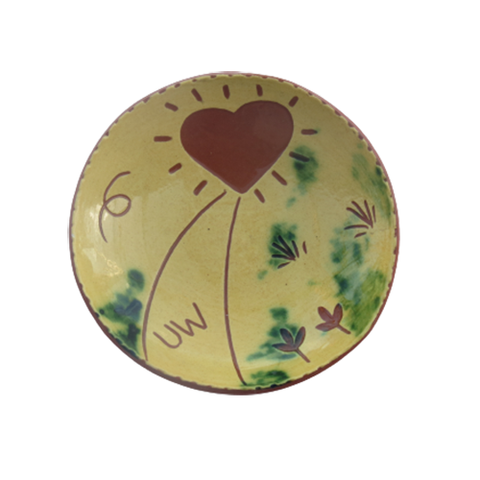 Vintage Breininger Pottery redware dish, signed 1992 - Selective Salvage
