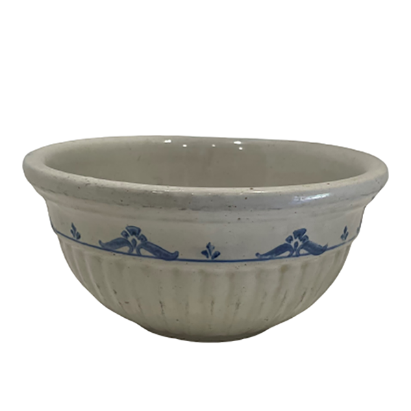 Antique stoneware advertising bowl, Tjaden's Chancellor SD (c 1920s) 