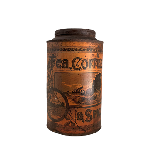 Vintage Norton Bros Store - Tin, Teas, Coffee & Spices (c 1880s) - Selective Salvage