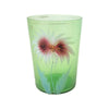 Antique Victorian green glass tumbler, floral hand painted (c 1900s) - Selective Salvage