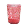 Antique Victorian pink glass tumbler, hand painted, deep rosy pink (c 1900s) - Selective Salvage