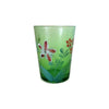 Antique Victorian green floral hand painted glass tumbler,  (c 1900s) - Selective Salvage