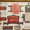 Antique uncut framed "McLoughlin Bros." paper doll furniture, dining room and bedroom (c late 1800s) - Selective Salvage